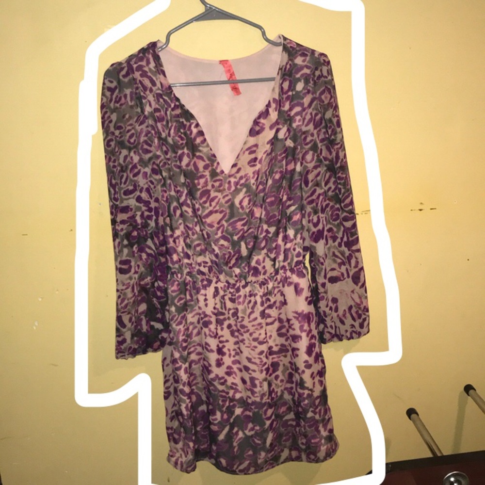 Purple, grey, pink dress